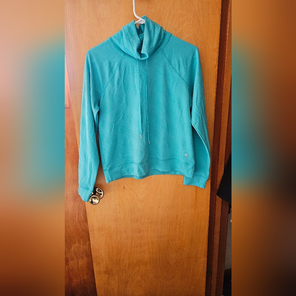 Teal Athletic Turtleneck Top